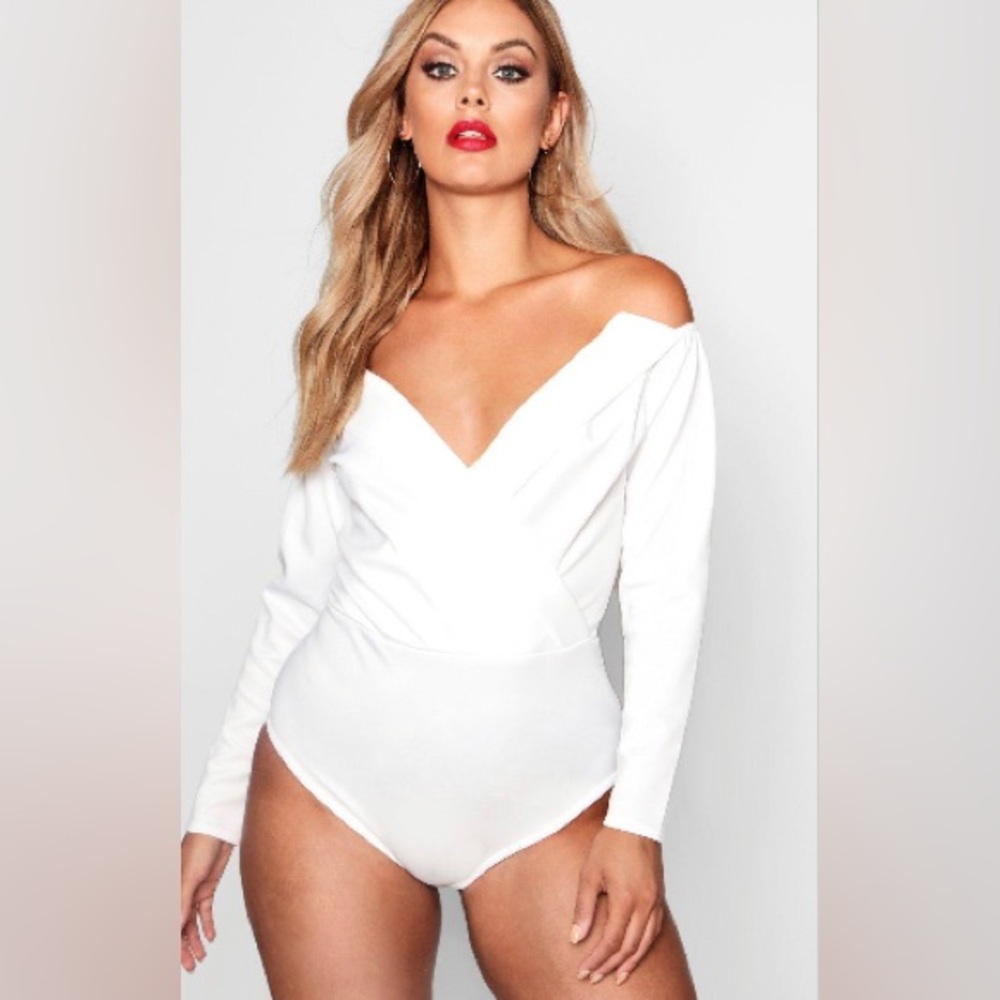 White Bodysuit w/ Snap Closure